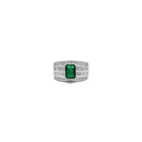 Channel-Set Diamond Accent Emerald Cocktail Ring (18K) front - Popular Jewelry - New York