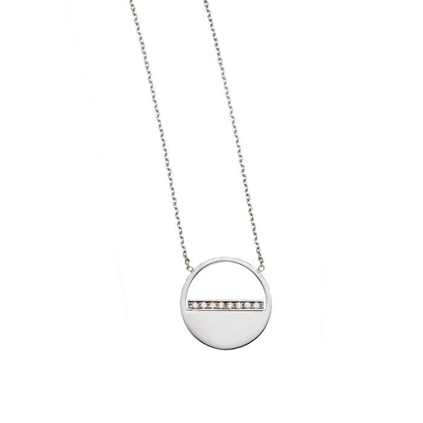 Half Circle Diamond Necklace (14K)