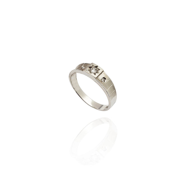 Sunfall Imprint CZ Ring (14K)