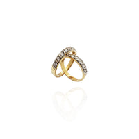 Embedded Twist CZ Wedding Band Set (14K)