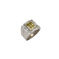 Princess Cut Invisible Setting Yellow Diamond Men's Ring (14K)