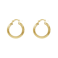 Yellow Faceted-cuts Hoop Earrings (14K)