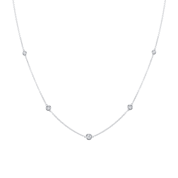 Zirconia Bezel Necklace (Silver)