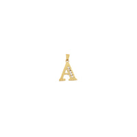 Yellow Gold Plain CZ Letter Pendant (14K)