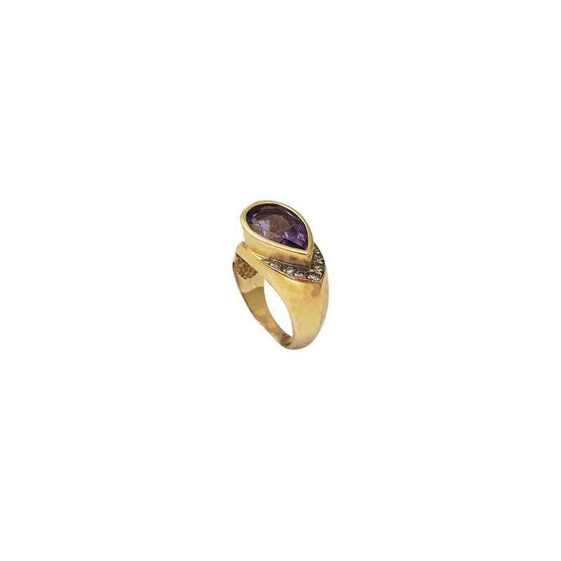 Teardrop Shape Amethyst Ring (14K)