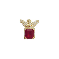 Angel with Red Stone Pendant (14K)