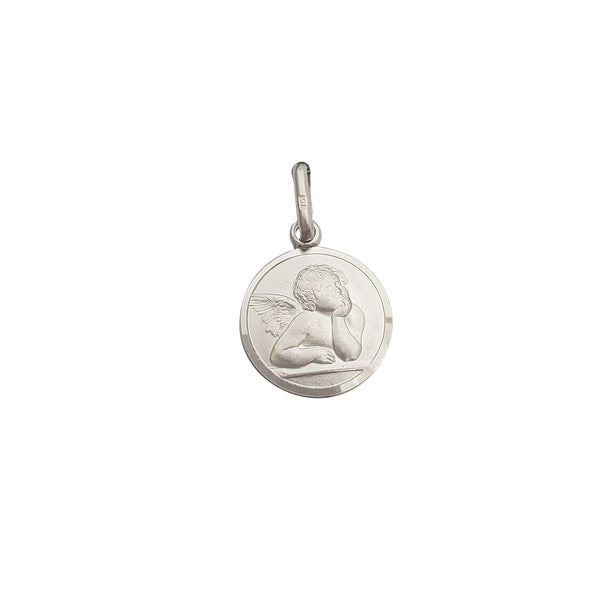 Round Medallion Angel Pendant (Siver)