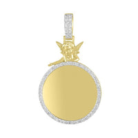 Diamond Round With Angel Picture Pendant (14K)