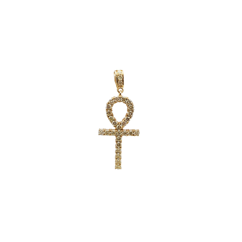 Yellow Gold Diamond Ankh Pendant (14K)