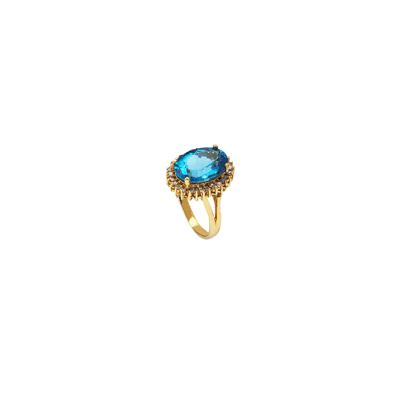 Aquamarine Diamond Ring (14K)