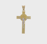 St. Benedict Medal Crucifix Pendant (14K) 360 - Popular Jewelry - New York