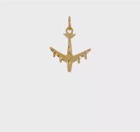 3D Airplane Pendant (14K) 360 - Popular Jewelry - New York