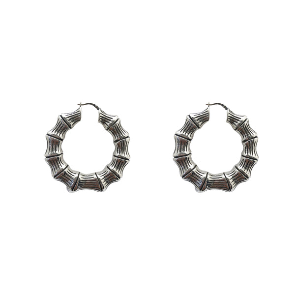 Bamboo Earrings (Silver)