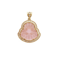 Pink Laughing Buddha Pendant (14K)