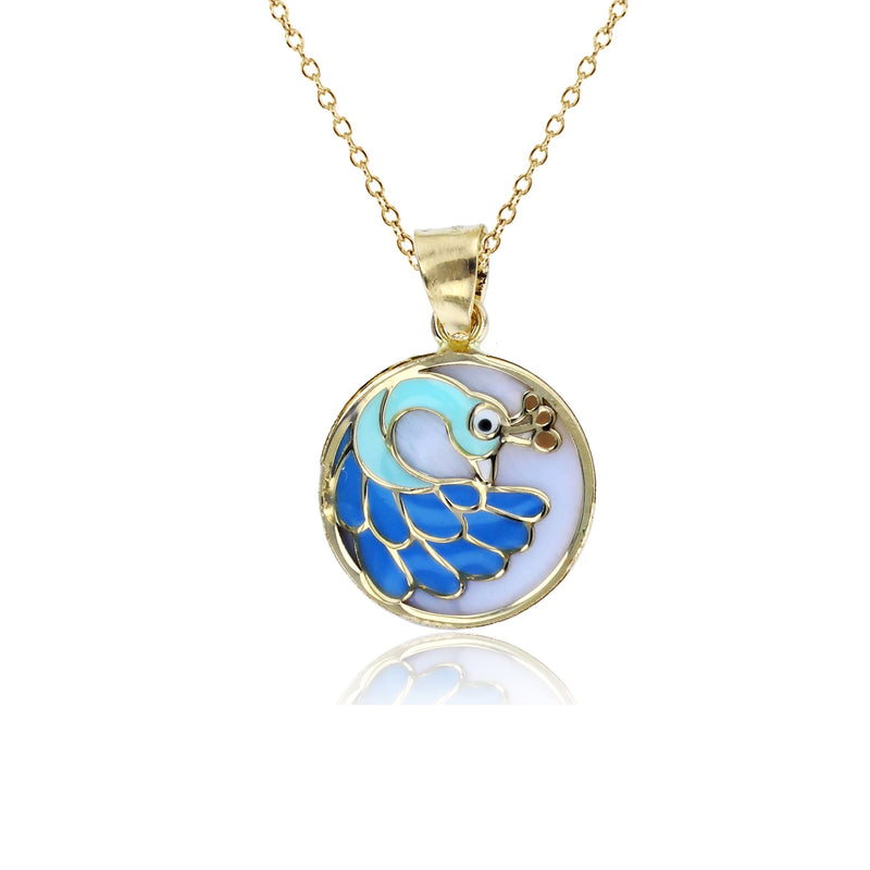 Blue Peacock Fancy Necklace (14K)