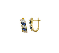 Baguette CZ Huggie Earrings (14K)