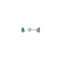 Blue Topaz Oval Stud Earrings (Silver)