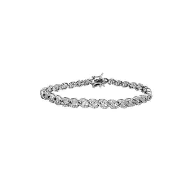 Iced-Out Cubic Zirconia Fancy Bracelet (Silver)