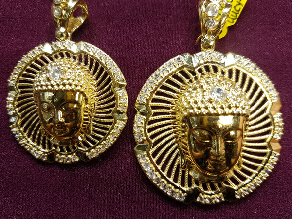 Iced Out Buddha Head Medallion Pendant 10K - Lucky Diamond 恆福珠寶金行 New York City 169 Canal Street 10013 Jewelry store Playboi Charlie Chinatown @luckydiamondny 2124311180