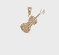 3-D Violin Textured Pendant (14K)