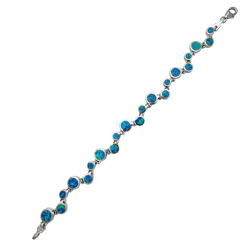 Circular Blue Opal Bracelet (Silver)