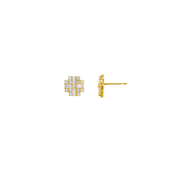 Cross Stud Earrings (14K)