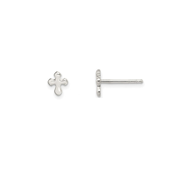 Cross Stud Earrings (Silver)