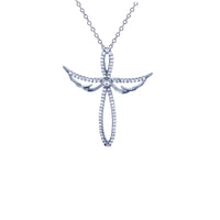 Cross with Angel Necklace (Silver)