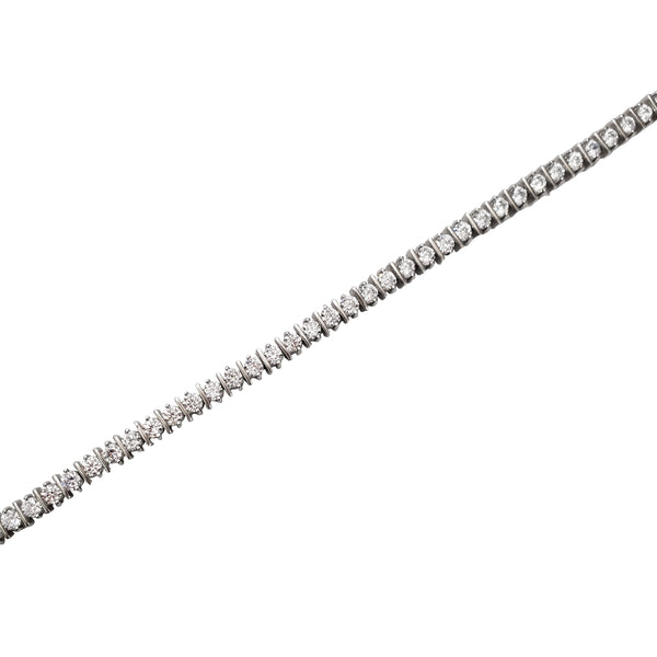 Iced-Out Cubic Zirconia Fancy Tennis Bracelet (Silver)