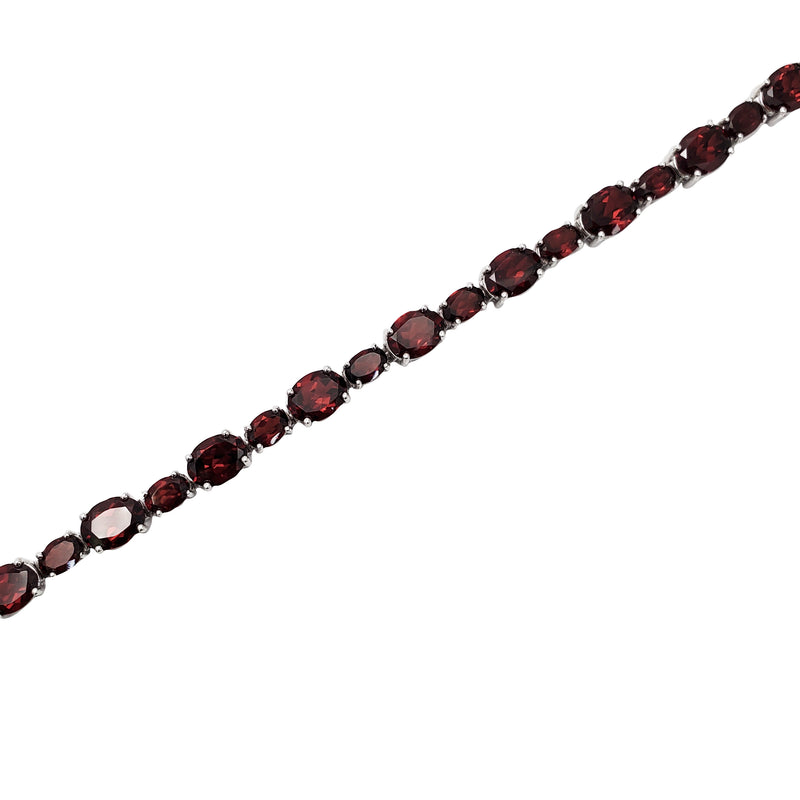 Cubic Zirconia Garnet Color Bracelet (Silver)