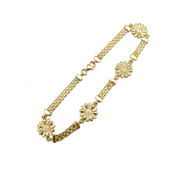 Daisy Flower Bismark Bracelet (14K)