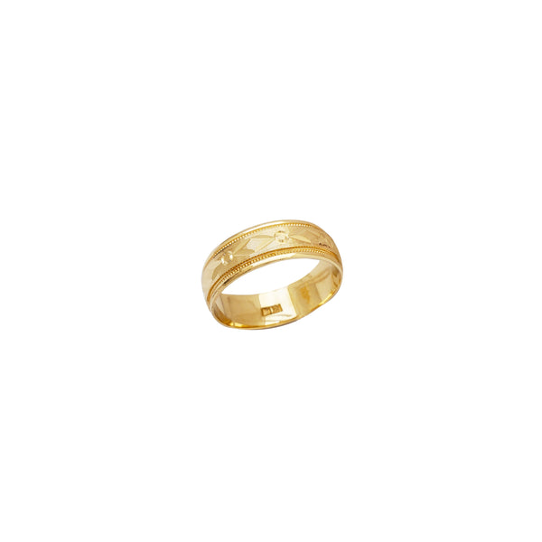 Diamond-cut Wedding Band Ring (14K)