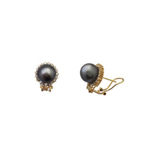 Diamond With South Sea Pearl Earrings (14K)