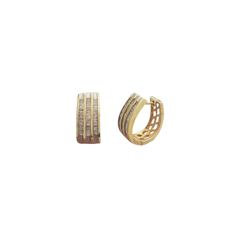 Diamond Baguette Huggie Earring (14K)