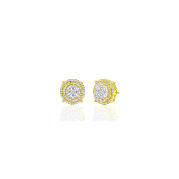 Diamond Cluster Stud Earrings (14K)