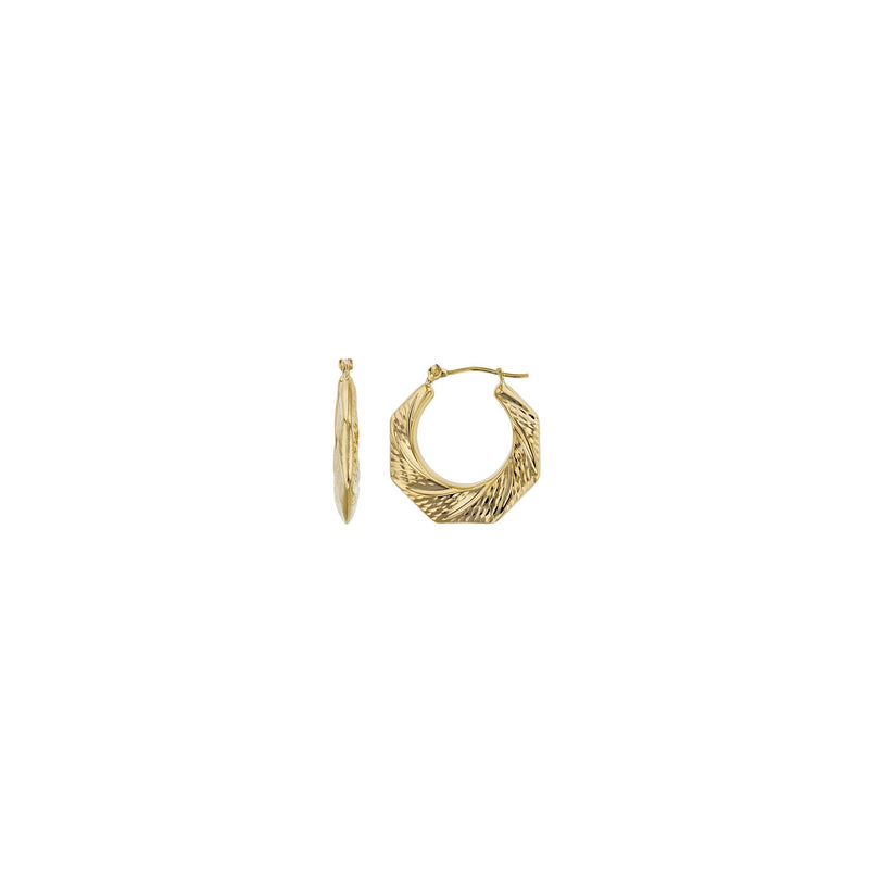 Diamond Cut Hoop Earrings (14K)