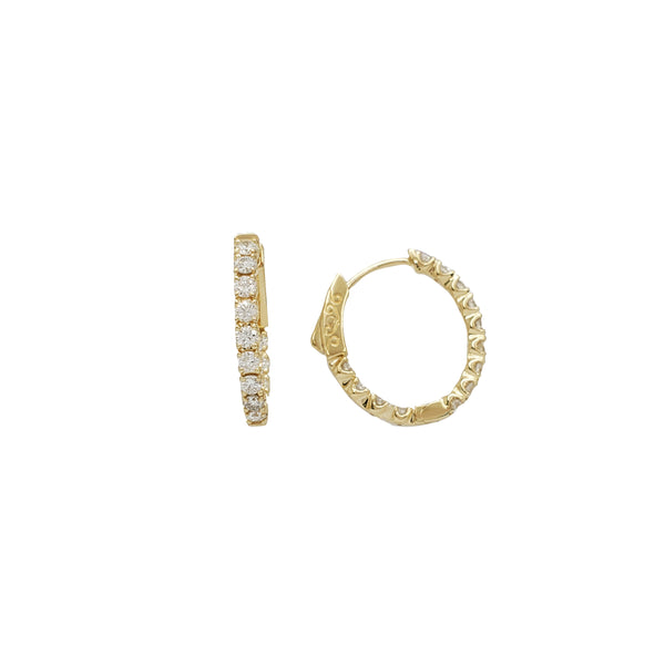 Diamond Yellow Gold Huggie Earrings (14K)