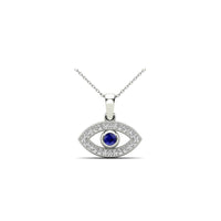 Diamond Blue Evil Eye Pendant (14K)