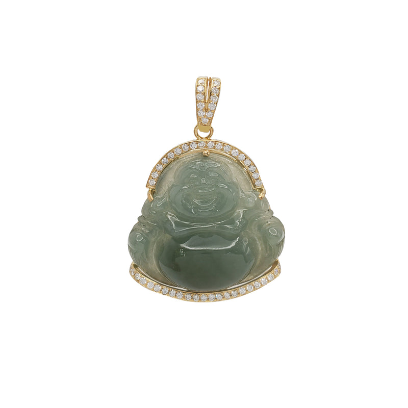 Diamond Green Buddha Pendant (14K)