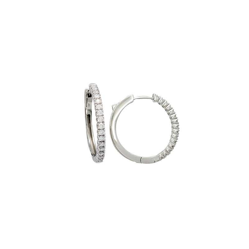 Diamond White Gold Huggie Earrings (14K)