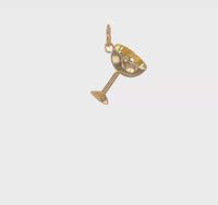 3-D Champagne Glass Charm (14K)