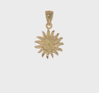 Satin Anthropomorphic Sun Pendant (14K) 360 - Popular Jewelry - New York