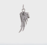 Spiky Angel Wing Zirconia Pendant (Silver) 360 - Popular Jewelry - New York