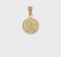 Engravable Guardian Angel Circle Pendant (14K) 360 - Popular Jewelry - New York