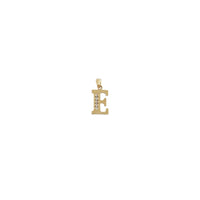 Yellow Gold Plain CZ Letter Pendant (14K)