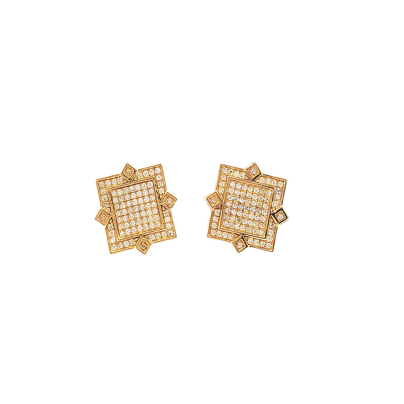 Diamond Square Panel Earring (10K)