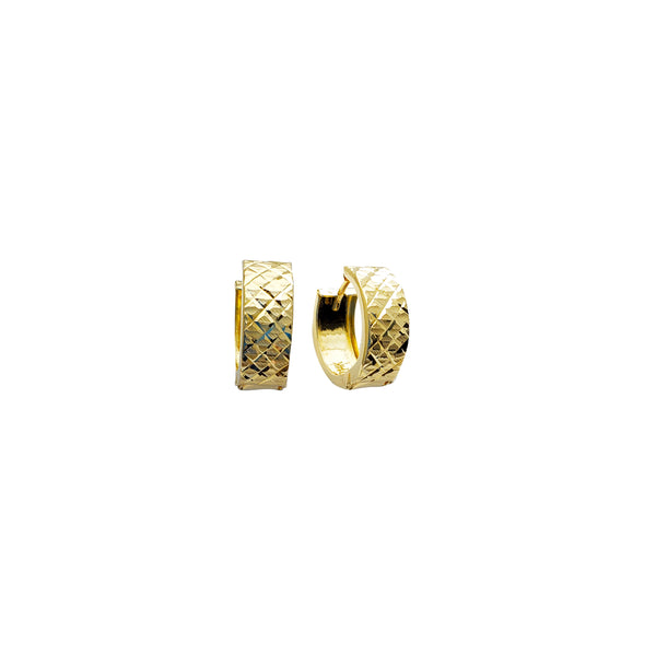 Diamond-Cut Huggie Earrings (14K)