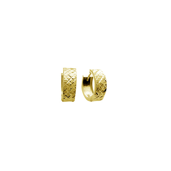 Diamond-Cut Huggie Earrings (14K)