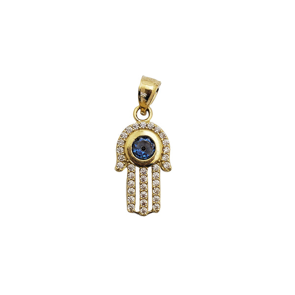 Evil Eye Hamsa Pendant (14K)