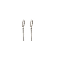 Diamond Dangling Pillar Huggie Earrings (14K)